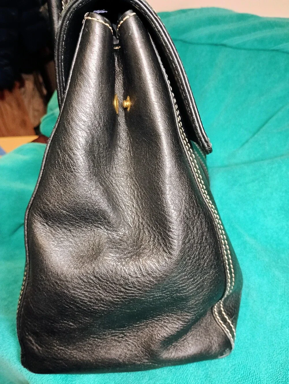 Dooney & Bourke Black Medium Priscilla Tumbled Leather Messenger Satchel